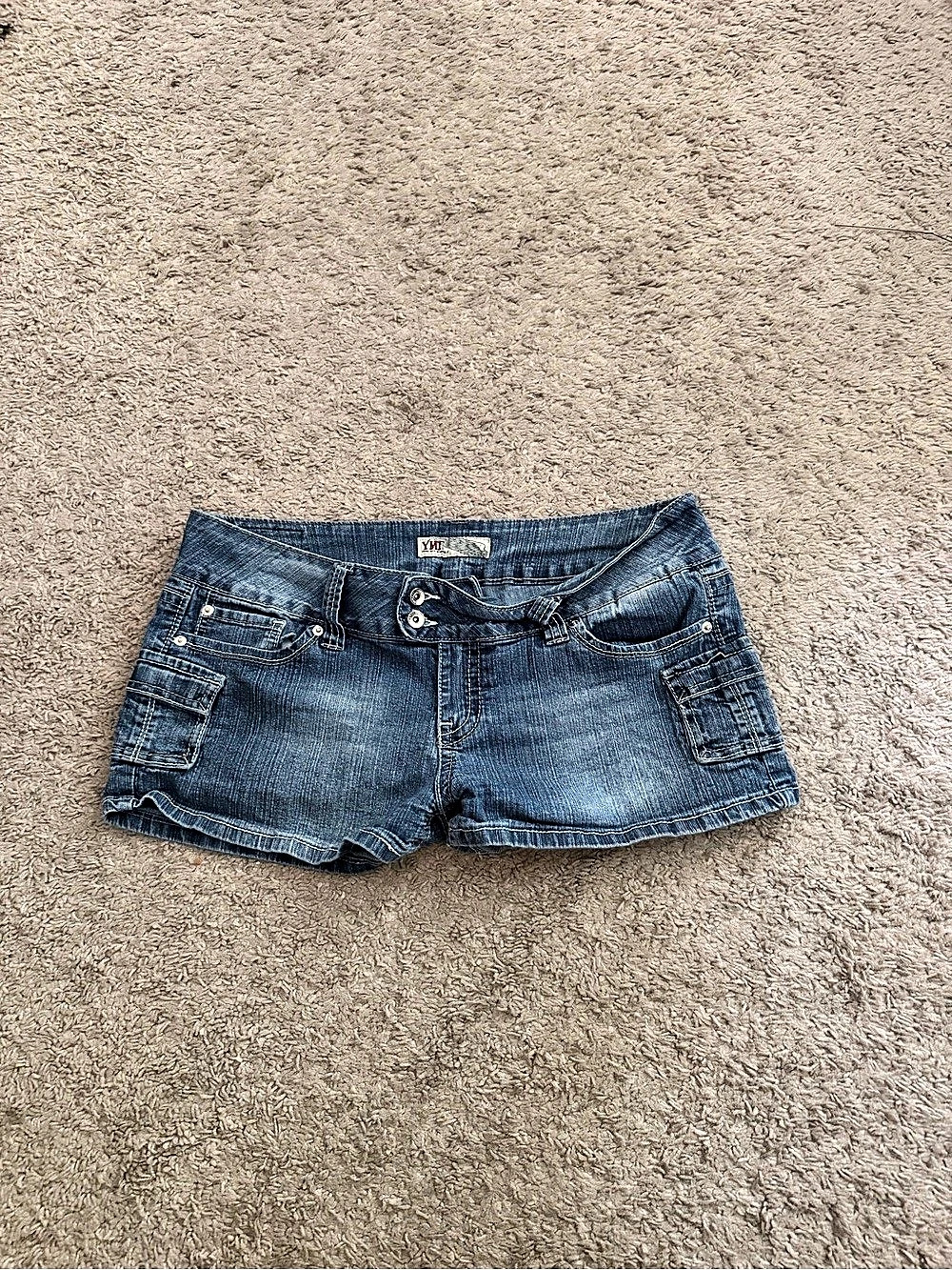 YMI Low Rise Denim Cargo Shorts Blue Size 13